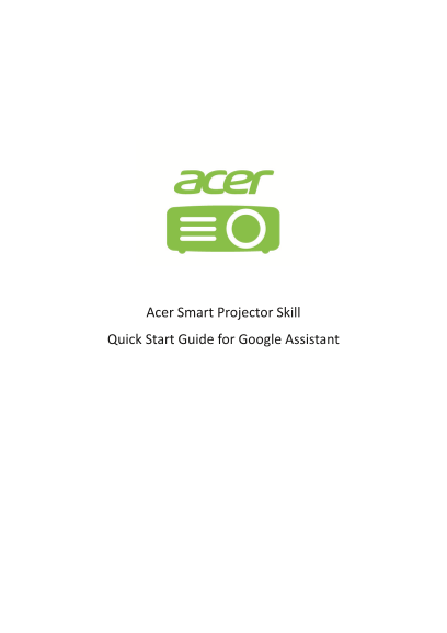 Acer E Series E8620C Quick Guide (Smart Home Skill for Google Assistant) User Manual - Page 1