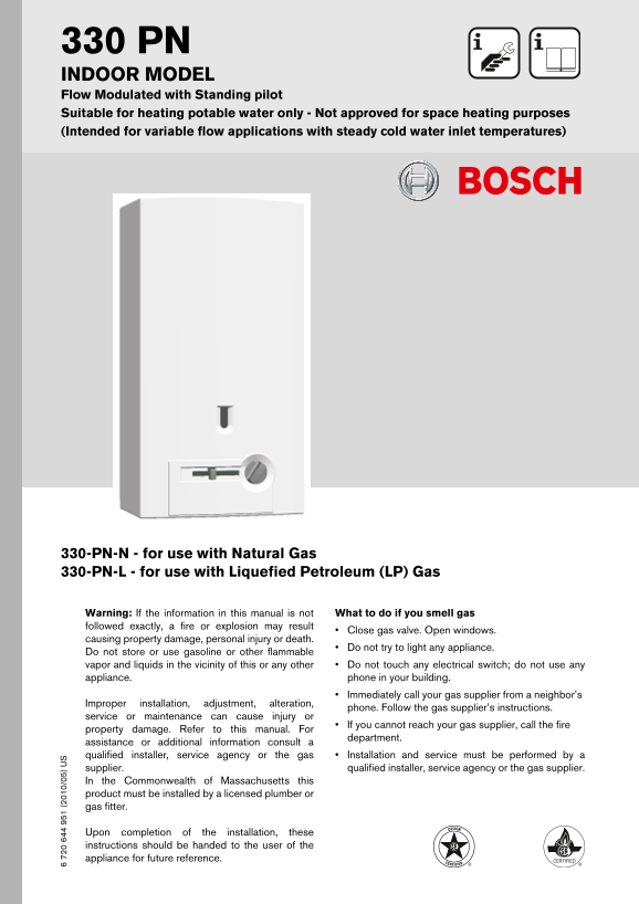 BOSCH 330 PN User Guide and Instruction Manual - Page 1