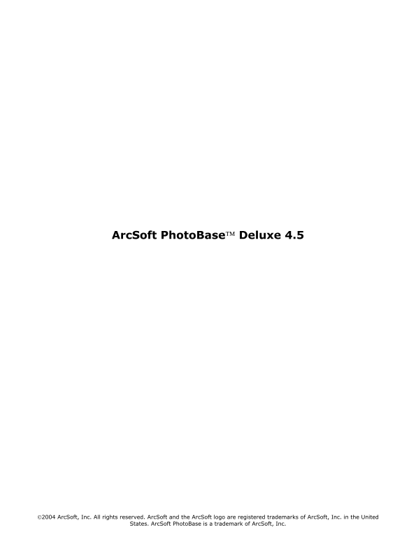 ArcSoft PhotoBase Deluxe 4.5 User Guide - Page 1