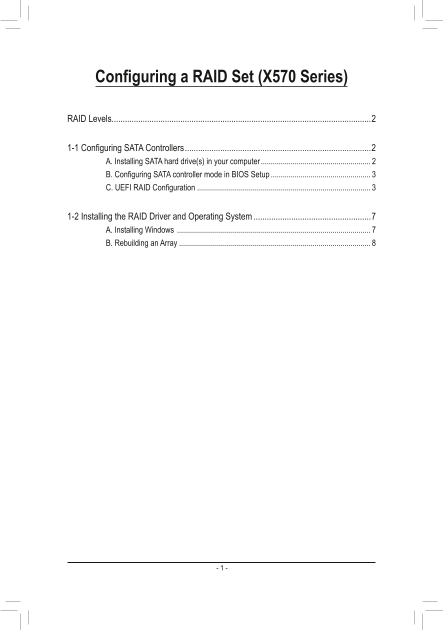 Asus Motherboard X570S AERO G (rev.1.x) RAID Setup Guide User Manual English - Page 1