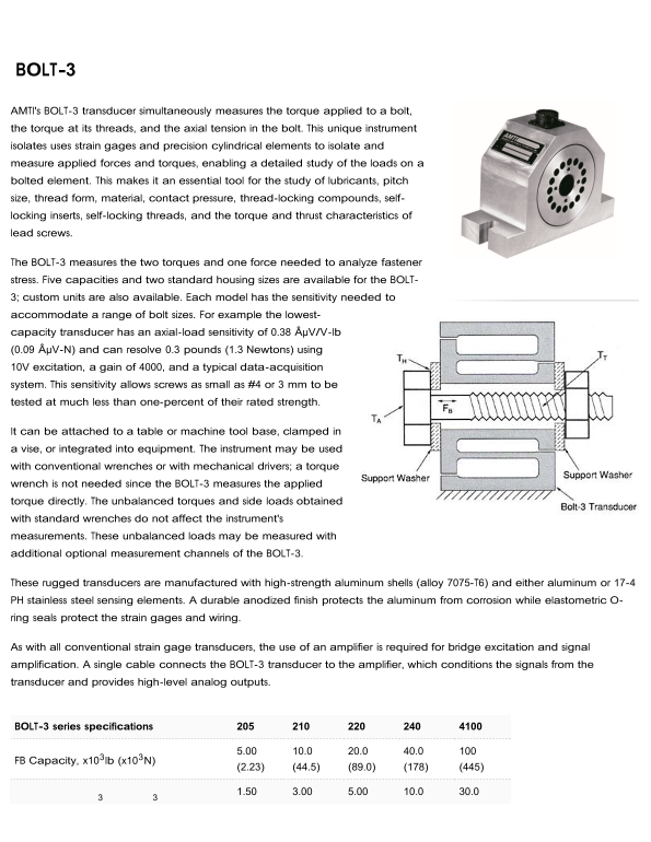 BOLT-3 DATA SHEET - Page 1
