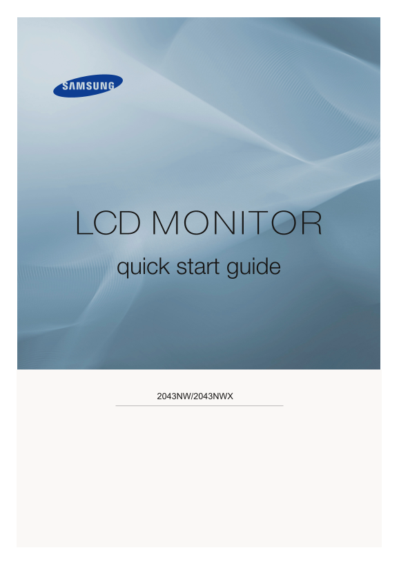 Samsung 2043NW Liquid Crystal Display Quick User Guide - Page 1