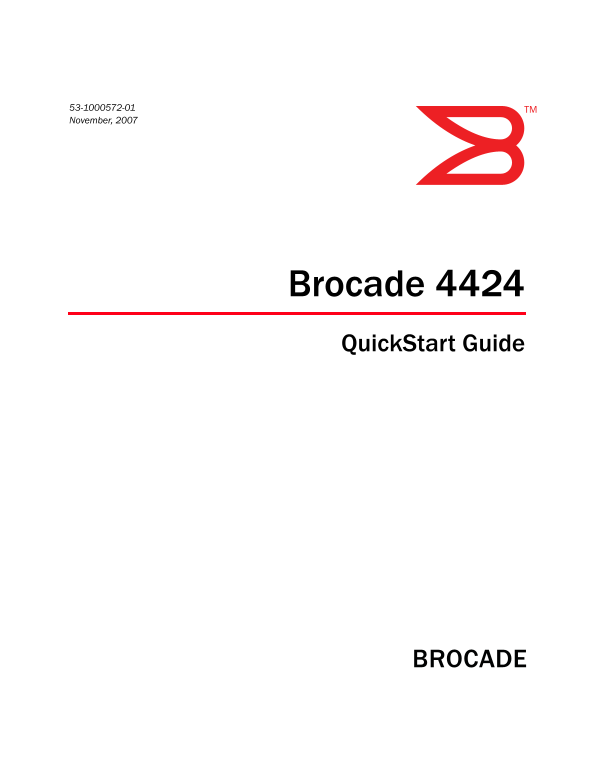 Dell Brocade 4424 Blade Server SAN I/O QuickStart Guide - Page 1
