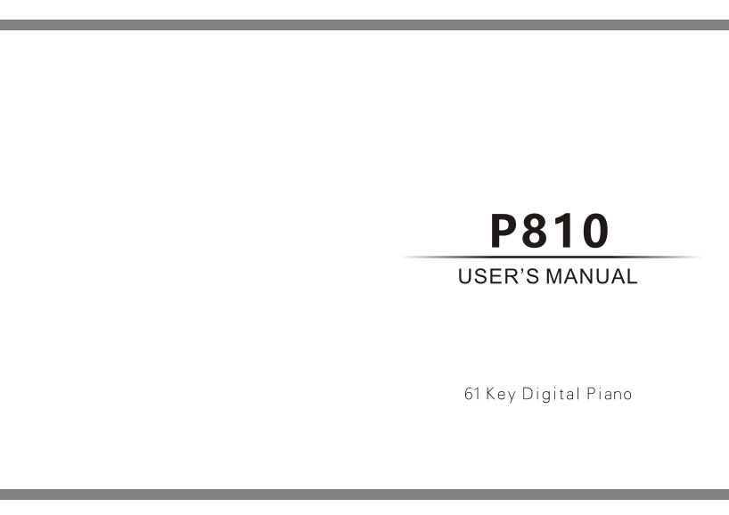 Alesis P810 Digital Piano User Guide in English - Page 1