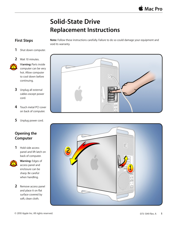 Apple Mac Pro (Mid 2010) - Solid State Drive - Replacement Instructions - Page 1