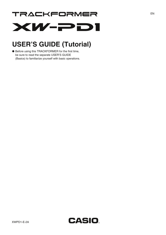 Casio Electronic Instrument XW-PD1 (Tutorial - English) User Manual - Page 1