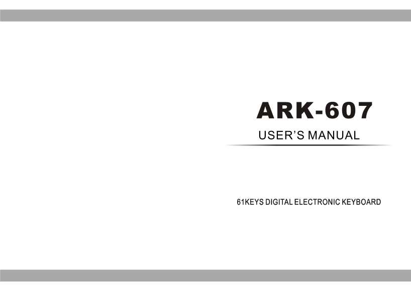 Alesis ARK-607 User Guide in English - Page 1
