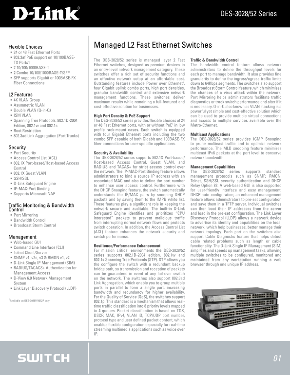 D-Link DES-3028 52 Series User Guide - Page 1