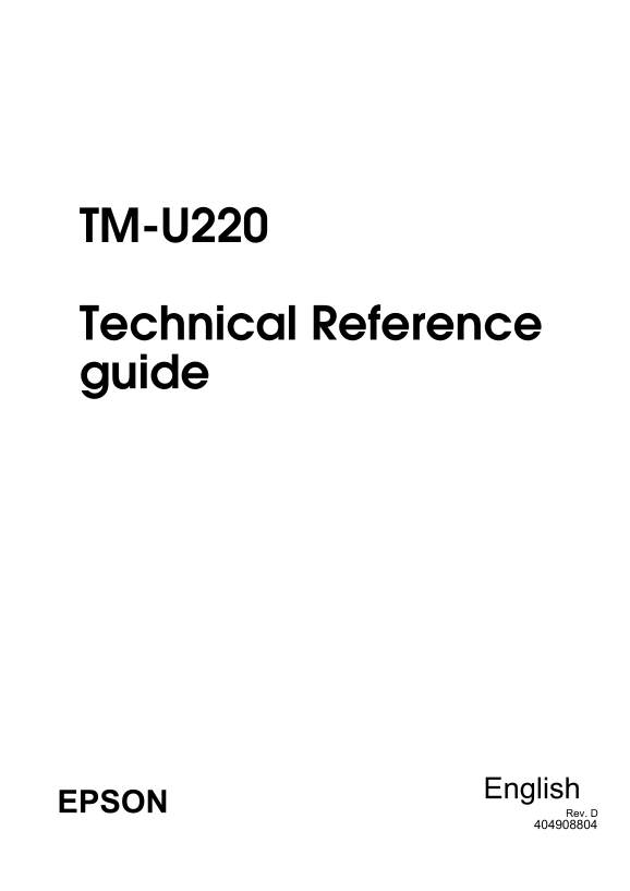 EPSON TM-U220 Technical Reference Guide (1) - Page 1