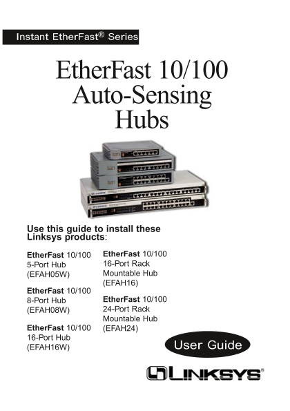 LINKSYS Instant EtherFast Series EtherFast 10/100 Auto-Sensing Hubs User Guide / Data Sheet - Page 1