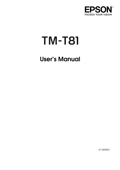Epson TM-T81 User's Manual - Page 1