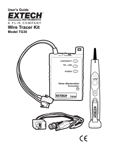 EXTECH INSTRUMENTS TG30 Wire Tracer Kit User Guide and Manual - Page 1
