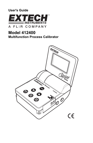EXTECH INSTRUMENTS 412400 Multifunction Process Calibrator User Manual - Page 1
