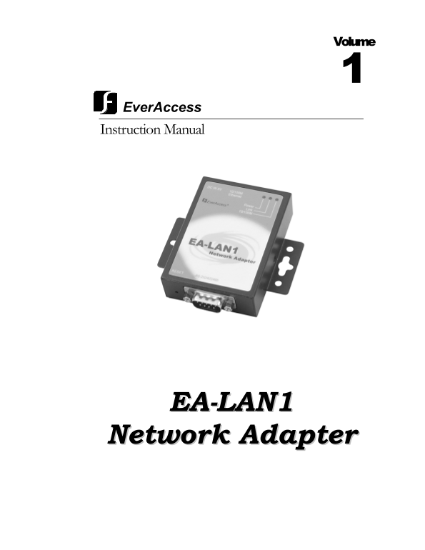 EverFocus EA- LAN1 User Manual - Page 1