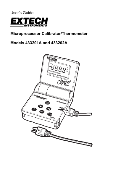EXTECH INSTRUMENTS 433201A 433202A Microprocessor Calibrator Thermometer - Page 1