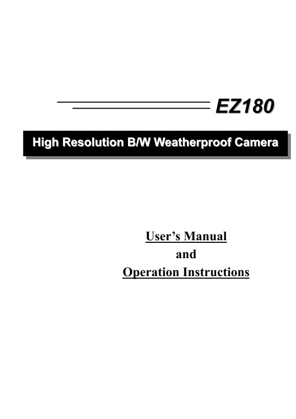 EverFocus EZ180 User Guide/Manual - Page 1