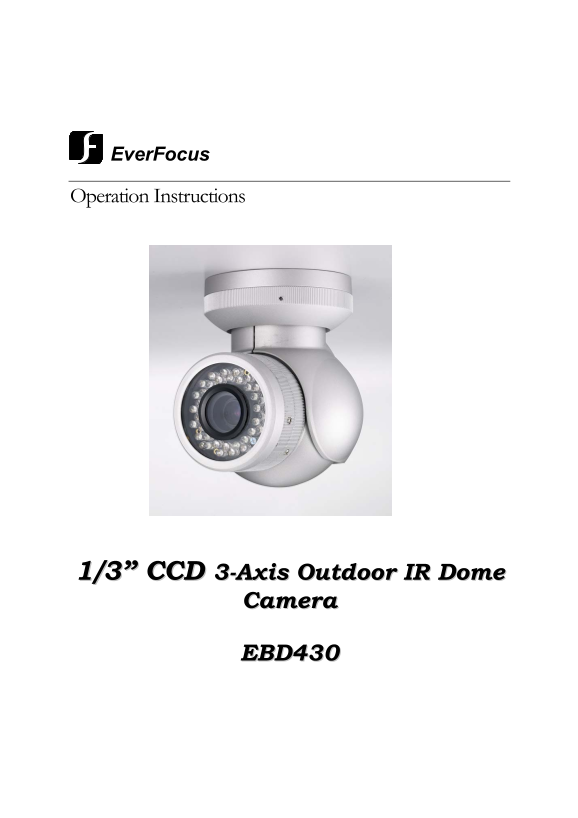EverFocus EBD430 User's Manual - Page 1