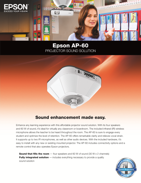 Epson AP-60 Projector Sound Solution User Manual - Page 1