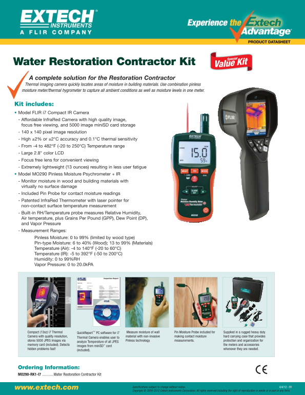 EXTECH INSTRUMENTS Water Restoration Contractor Kit User's Manual - Page 1