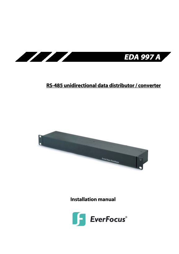 EverFocus EDA997A User’s Manual - Page 1