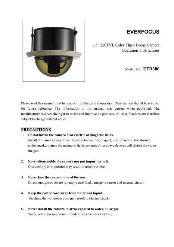 EverFocus Electronics Corp EFD300A User Guide - Page 1