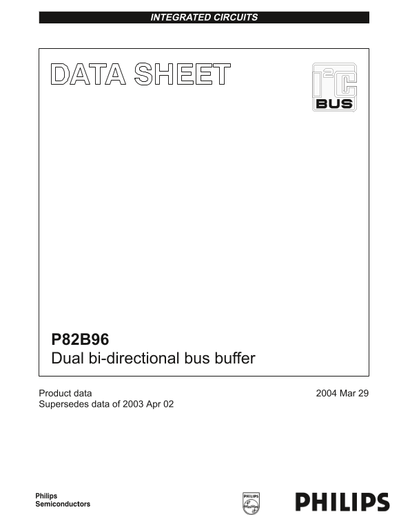 NXP P82B96 Dual bi-directional bus buffer User Guide and Manual - Page 1
