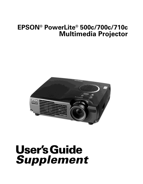 EPSON PowerLite 500c 700c 710c Multimedia Projector User's Guide Supplement - Page 1