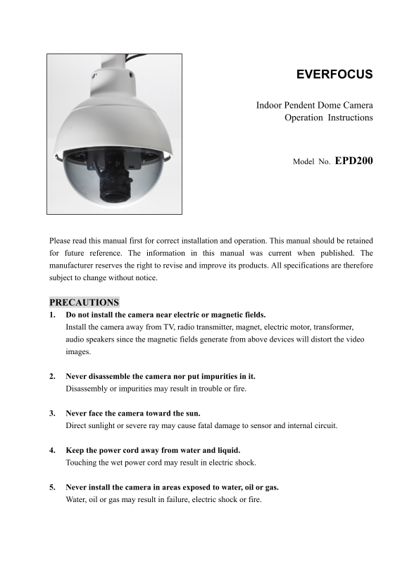 EverFocus EPD200A User Guide Manual - Page 1