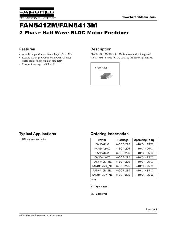 Fairchild Fan8412M F8413M Data Handbook - Page 1