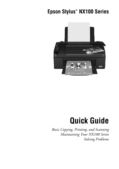 Epson Stylus NX100 Series User Guide and Manual - Page 1