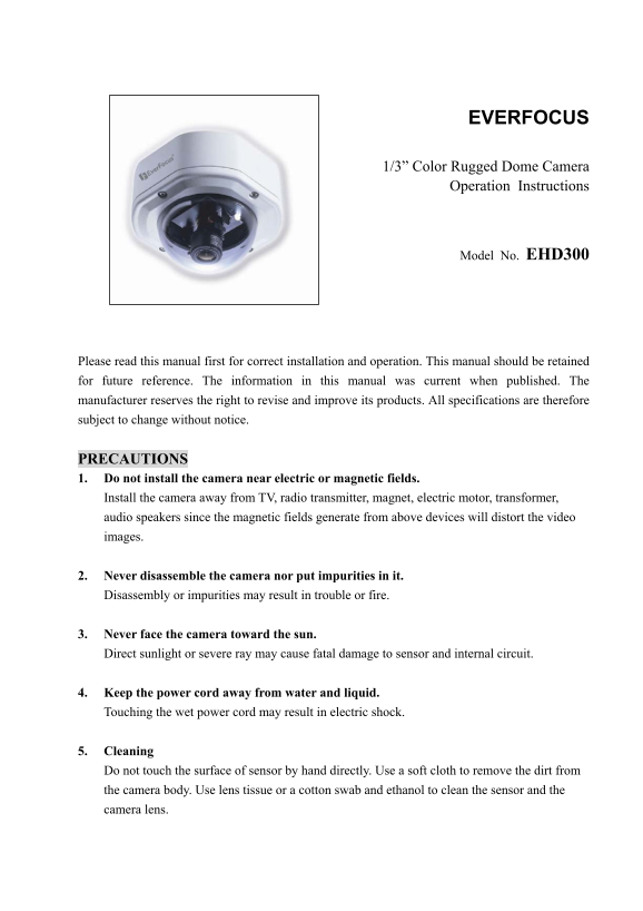 EVERFOCUS EHD300 User Guide and Manual - Page 1