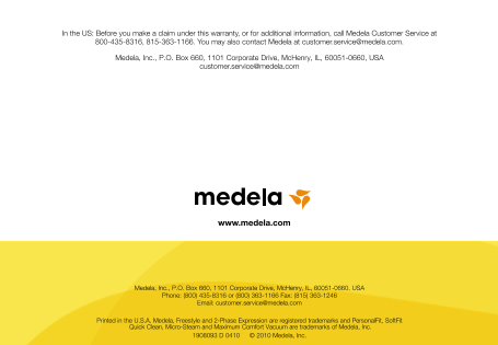 Medela Freestyle Breast Pump Instructions & User Guide - Page 1