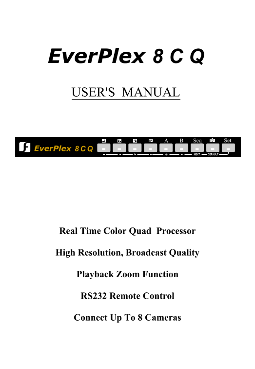 EverFocus EP8CQ User Guide and Manual - Page 1