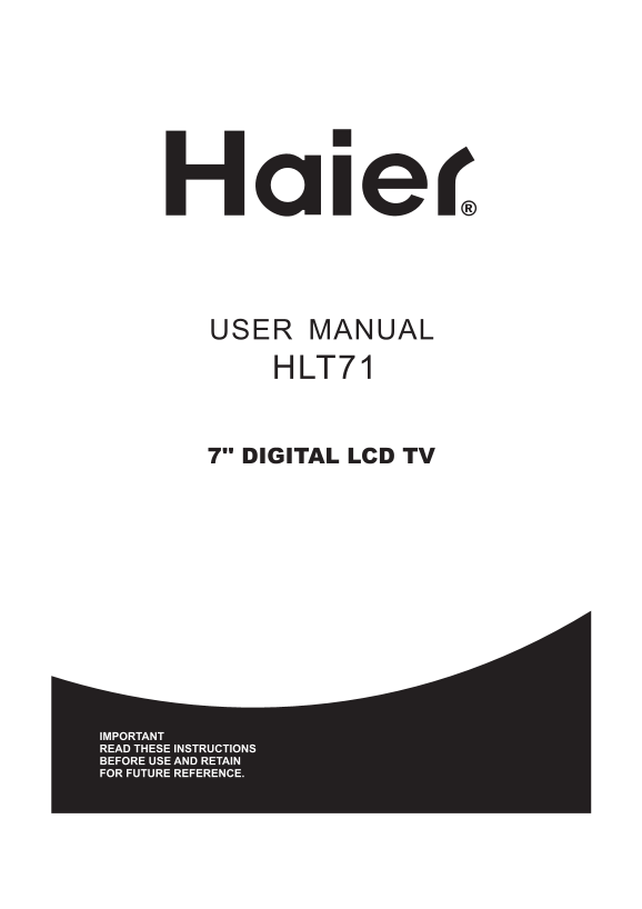 Haier HLT71 User Guide - Page 1