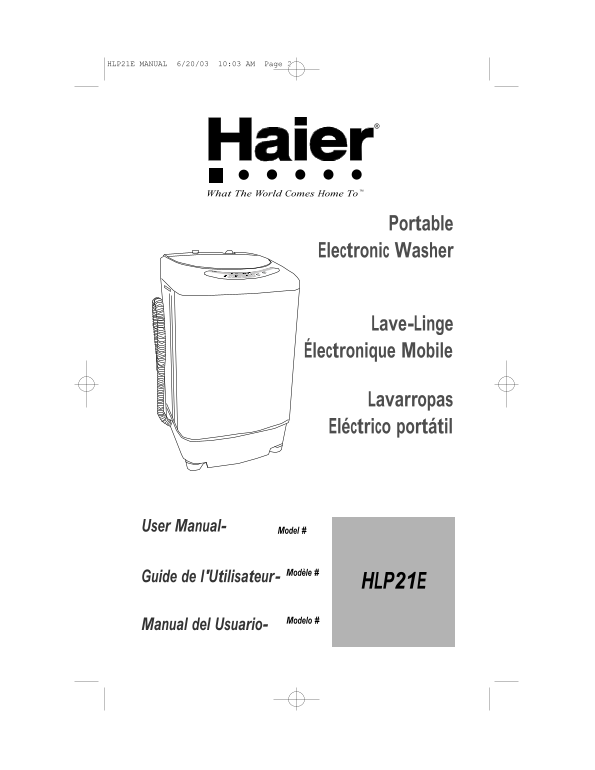 Haier HLP21E User Guide - Quick Start & Owner's Manual - Page 1
