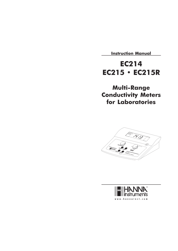HANNA instruments EC214, EC215, EC215R User's Manual - Page 1