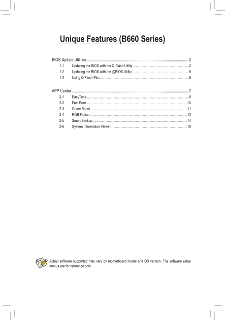 Gigabyte Motherboard B660 AORUS MASTER (rev.1.x) Unique Features Introduction User Manual - English - Page 1
