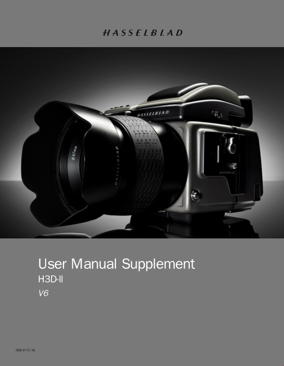Hasselblad H3D II User Manual  (Supplement) - Page 1