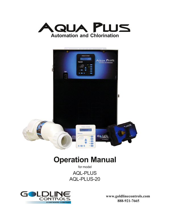 GOLDLINE CONTROLS Operation Manual for models AQL-PLUS and AQL-PLUS-20 - Page 1