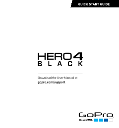 GoPro HERO4 Black Quick Start Guides User Manual & Instruction Book (Language: English) - Page 1