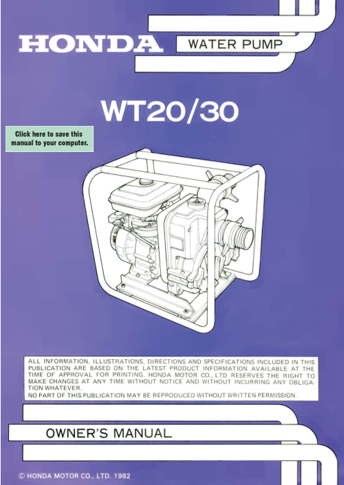 Honda WT20 30 WATER PUMP User Manual - Page 1