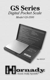 Hornady GS-1500 GS Series Digital Pocket Scale Owner's Manual and User Guide - Page 1