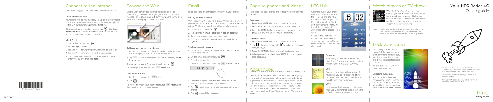 HTC Radar 4G Quick Guide User Manual - Page 1