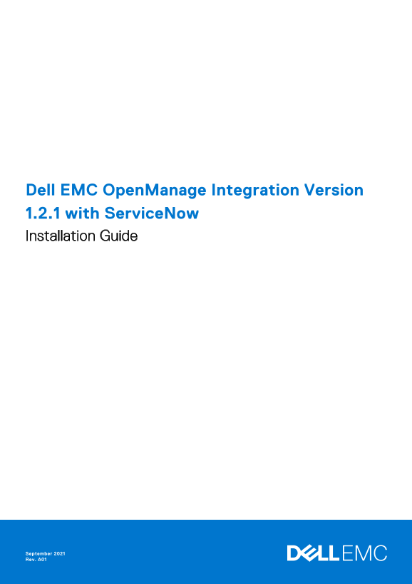Dell EMC OpenManage Integration Version 1.2.1 with ServiceNow Installation Guide - Page 1