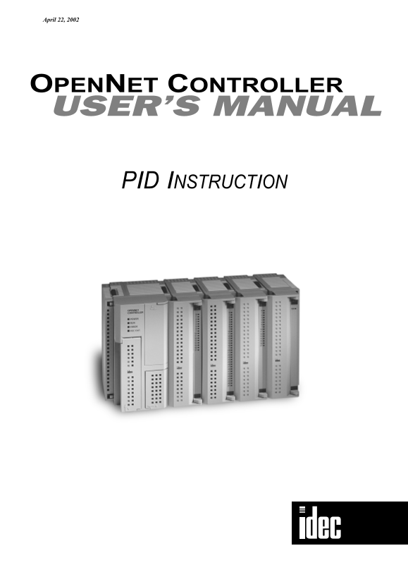 Idec OPENNET CONTROLLER User Manual - Page 1