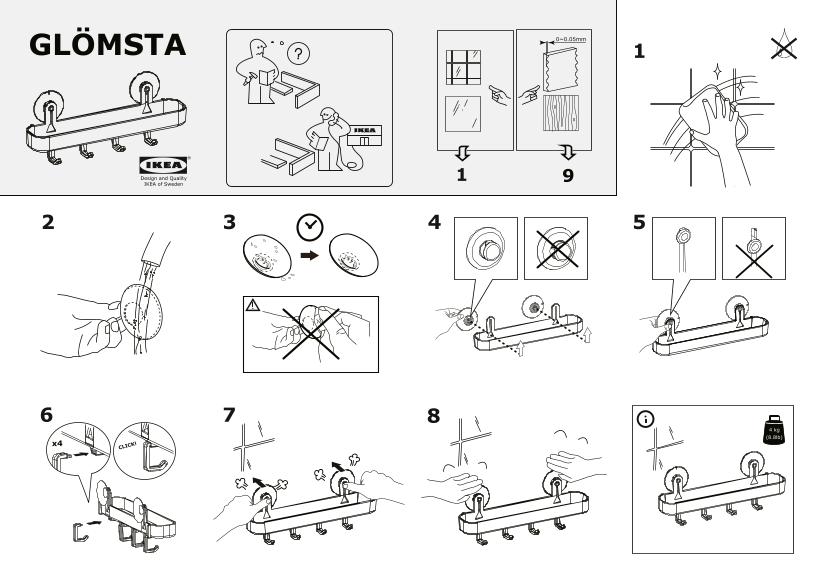 IKEA GLÖMSTA Installation Guide Assembly Manual - Page 1