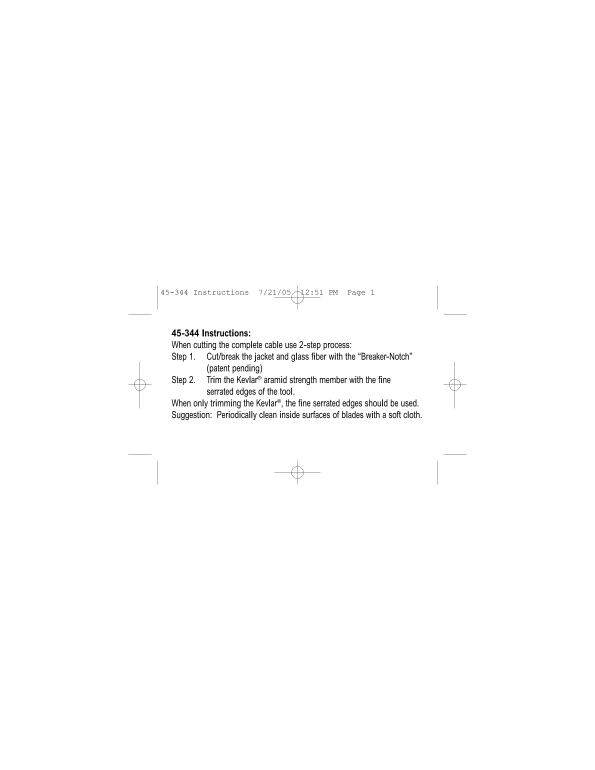 Ideal 45-344 Serrated Cutter with Breaker Notch Instructions Manual - Page 1