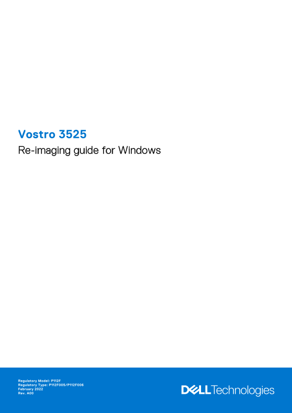 Dell Vostro 3525 Re-Image Guide for Windows - Page 1
