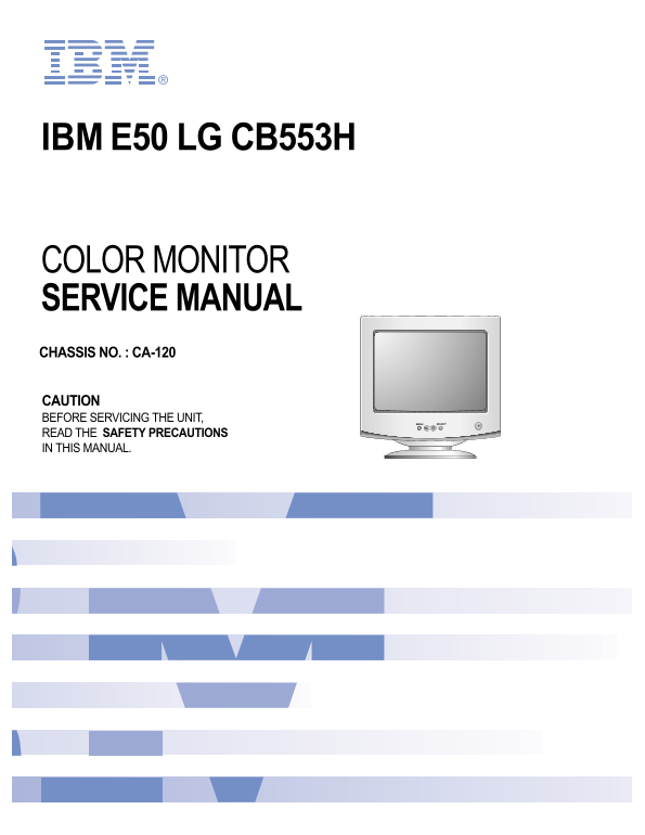IBM E50 LG CB553H COLOR MONITOR OWNER'S MANUAL - Page 1