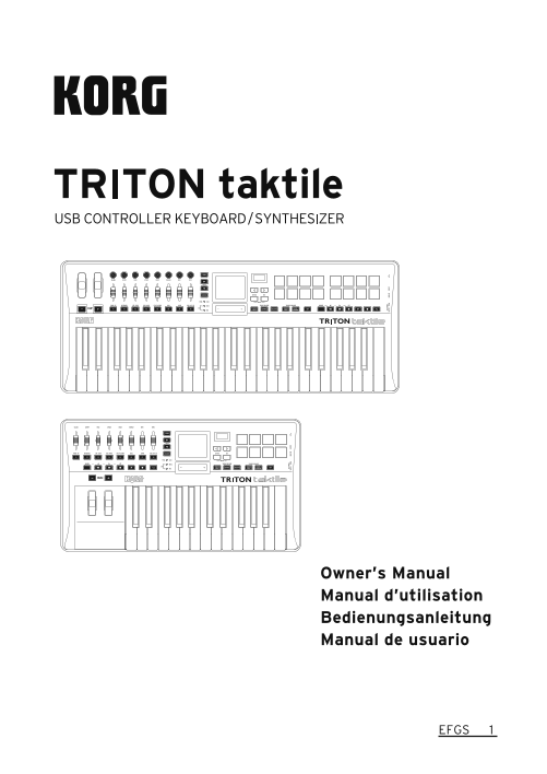 KORG TR- taktile_ OM_ EFGS_1 Parameter Guide - Page 1